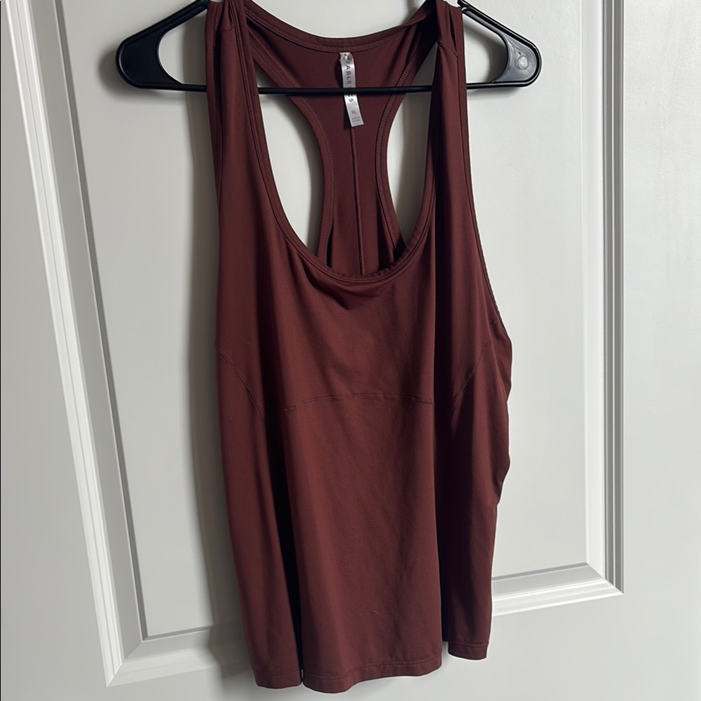 Fabletics Brown Tank with Stitching